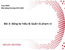 Bài 3: Bảng ký hiệu và quản lý phạm vi trong phân tích ngữ nghĩa môn Thực hành xây dựng chương trình dịch | Trường Đại học Bách Khoa Hà Nội