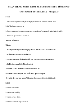 Tiếng Anh lớp 6 unit 6 Project