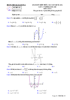 Đề thi thử Toán THPT Quốc gia 2021 lần 1 trường THPT Quảng Xương 1 – Thanh Hóa