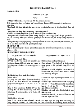 Giáo án Toán lớp 1 sách Cánh Diều tuần 31