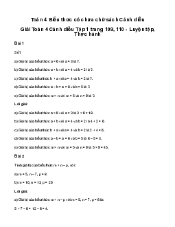 Giải Toán lớp 4 Bài 49: Biểu thức có chứa chữ | Cánh diều