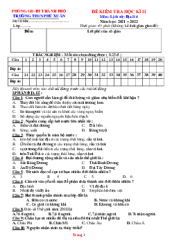 Đề thi HK2 Địa 6 kết nối THCS Phú Xuân 2021-2022