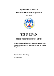 Ứng dụng triết học Mác – Lênin trong hoạt động giảng dạy, giáo dục nhân cách học sinh- Triết học Mác Lenin | Đại học Kinh Tế Quốc Dân