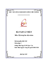 Bài tập cá nhân môn Kỹ năng làm việc nhóm | Học viện Công Nghệ Bưu Chính Viễn Thông