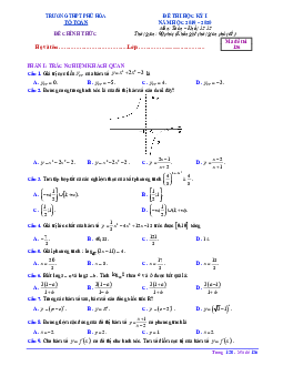 Đề thi học kì 1 Toán 12 năm 2019 – 2020 trường THPT Phú Hòa – TP HCM