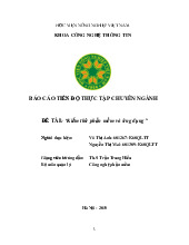 Báo cáo tiến độ thực tập chuyên ngành | Học viện Nông Nghiệp Việt Nam