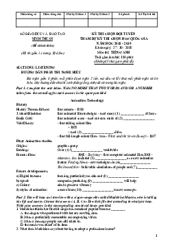 Kì thi chọn đội tuyển chính thức dự thi Ninh Thuận hsg quốc gia lớp 12 THPT năm 2018 môn thi Tiếng Anh