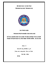 Các nhân tố ảnh hưởng đến sự chấp nhận sử dụng dịch vụ tàu điện tuyến Nhổn - Ga Hà Nội | Bài thảo luận Phương pháp nghiên cứu khoa học