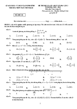 Đề khảo sát lần 2 Toán 10 năm 2023 – 2024 trường THPT Ngô Thì Nhậm – Ninh Bình