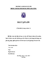 Đề tài: Anh/chị hiểu thế nào về vấn đề? Liên hệ thực tế bản thânhoặc tổ chức của anh/chị đang có vấn đề gì và vận dụng một trong cácphương pháp  môn Phát triển kĩ năng cá nhân 2 | Trường đại học Mở Hà Nội