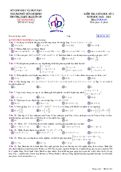 Đề giữa học kỳ 1 Toán 10 năm 2023 – 2024 trường THPT Nguyễn Du – TP HCM