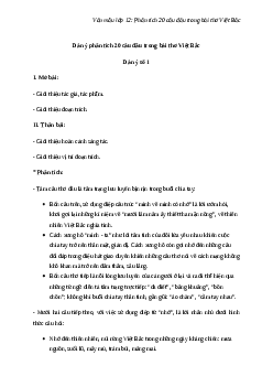 Phân tích 20 câu đầu trong bài thơ Việt Bắc (3 Dàn ý + 8 mẫu) | Văn mẫu 12