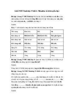 Giải VBT Sinh 9 bài 1: Menđen và di truyền học