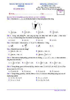 Đề học kỳ 2 Toán 12 năm 2022 – 2023 trường THPT Nguyễn Trường Tộ – TT Huế