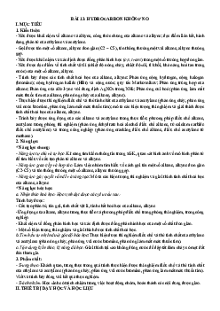 Bài 13: Hydrocarbon không no | Giáo án Hóa 11 Chân trời sáng tạo