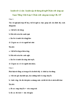 Soạn bài Luyện từ và câu: Luyện tập sử dụng từ ngữ - Tiếng Việt 4 Chân trời sáng tạo