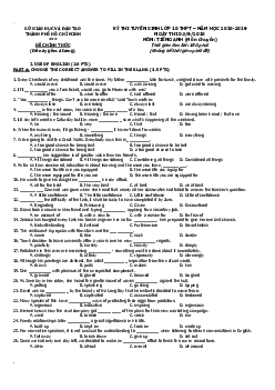Đề thi Tuyển sinh vào lớp 10 chuyên Tiếng Anh TP Hồ Chí Minh năm 2019