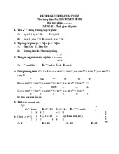 Đề thi kết thúc học phần | Môn đại số tuyến tính