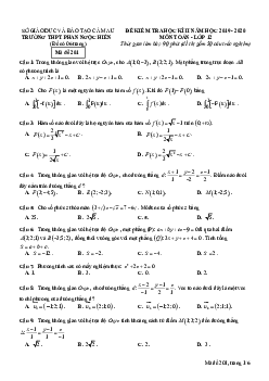 Đề thi học kỳ 2 Toán 12 năm 2019 – 2020 trường THPT Yên Lạc 2 – Vĩnh Phúc