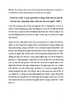 Văn mẫu Trình bày ý kiến về một người đã lao động, chiến đấu, hi sinh để đem lại cuộc sống hạnh phúc, bình yên | Kết nối tri thức
