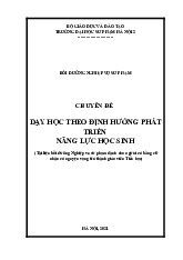 Chuyên đề Dạy học phát triển năng lực học sinh | Môn Bồi dưỡng nghiệp vụ sư phạm - Đại học Sư phạm Hà Nội 2