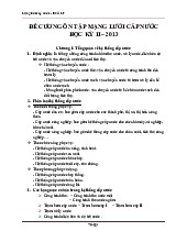 Đề cương ôn tập mạng lưới cấp nước | Mạng lưới cấp nước | Đại học Nông Lâm Thành phố Hồ Chí Minh