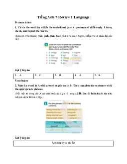 Tiếng Anh 7 Review 1 Language