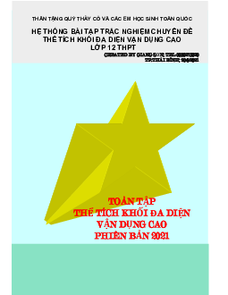Toàn tập thể tích khối đa diện vận dụng cao