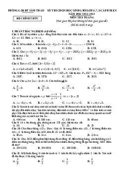 Đề học sinh giỏi Toán 6 năm 2022 – 2023 phòng GD&ĐT Lâm Thao – Phú Thọ