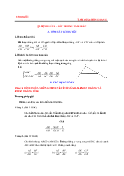 Lý thuyết, các dạng toán và bài tập tam giác đồng dạng