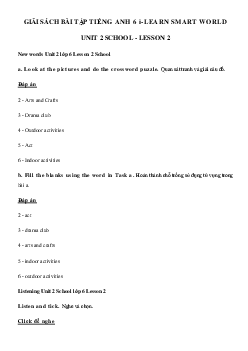Sách bài tập tiếng Anh lớp 6 Unit 2 Lesson 2 - Smart World