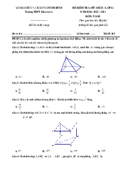 Đề giữa kì 2 Toán 11 năm 2023 – 2024 trường THPT Kim Sơn C – Ninh Bình