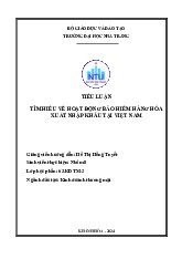 Tiểu luận KDXNK: Tìm hiểu về Bảo hiểm Hàng hóa Xuất Nhập khẩu tại VN môn Kinh doanh xuất nhập khẩu | Trường Đại Học Nha Trang