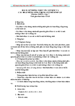 Giáo án Khoa học tự nhiên 7 Sinh học Bài 35: Sự thống nhất về cấu trúc và các hoạt động sống trong cơ thể sinh vật | Cánh diều