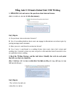 Giải Tiếng Anh 11 Unit 5 5H Writing | Friends Global
