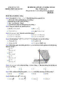 Đề giữa kỳ 1 Toán 10 năm 2022 – 2023 trường THPT Ngô Gia Tự – Phú Yên