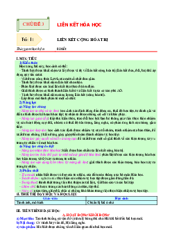 Giáo án môn hóa lớp 10 sách cánh diều học kỳ 2