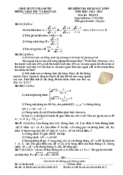 Đề kiểm tra khảo sát Toán 9 năm 2022 – 2023 phòng GD&ĐT Thanh Trì – Hà Nội