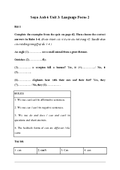 Giải Tiếng Anh 6 Unit 3: Language Focus 2 - Friends Plus