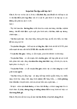 Ôn tập cuối học kì I | Soạn văn 11 Chân trời sáng tạo