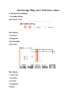Sách bài tập Tiếng Anh 3 Global Success Unit 6 Our school