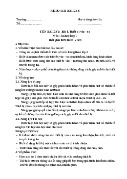 Giáo án Tin học 7 sách Kết nối tri thức với cuộc sống Bài 1: Thiết bị vào ra