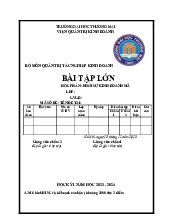Bài Tập Lớn Khởi Sự Kinh Doanh | Đại học Thương Mại