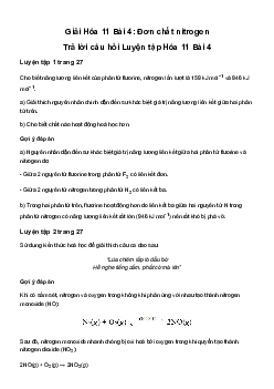 Bài 4: Đơn chất nitrogen | Giải Hoá 11 Cánh diều