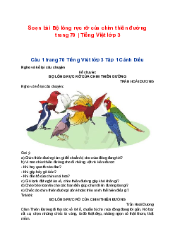 Soạn bài Bộ lông rực rỡ của chim thiên đường trang 70 | Tiếng Việt lớp 3 Cánh diều