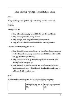 Giải Công nghệ 7 Ôn tập chương II | Kết nối tri thức