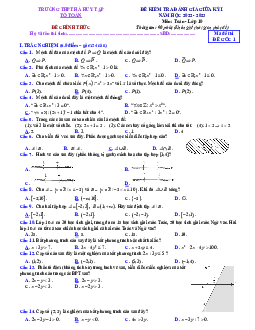Đề giữa học kỳ 1 Toán 10 năm 2022 – 2023 trường THPT Hà Huy Tập – Hà Tĩnh