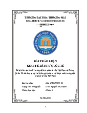 So Sánh Môi Trường Đầu Tư Quốc Tế Việt Nam | Bài Thảo Luận Đầu tư quốc tế