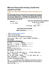 Mẫu hợp đồng chuyển nhượng cổ phần theo quy định mới nhất