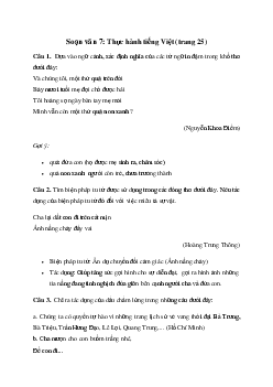 Thực hành tiếng Việt trang 25 | Soạn văn 7 Cánh diều